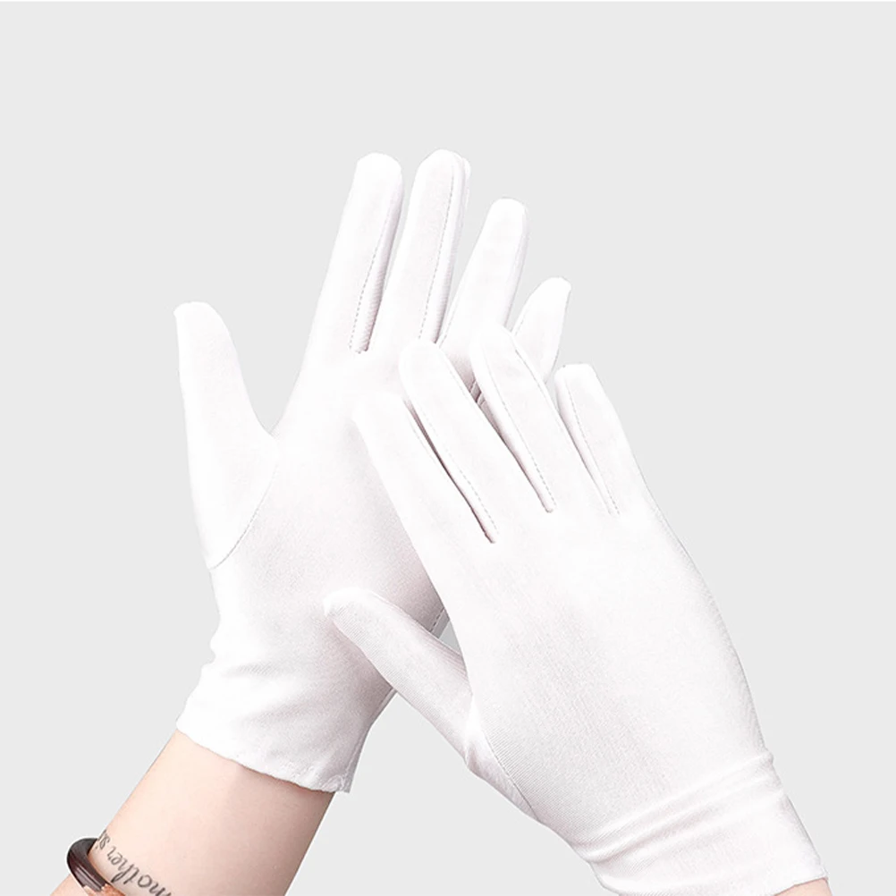 3 pares de luvas elásticas para inspeção de jóias etiqueta elástica macia leve luvas de material de tecido premium