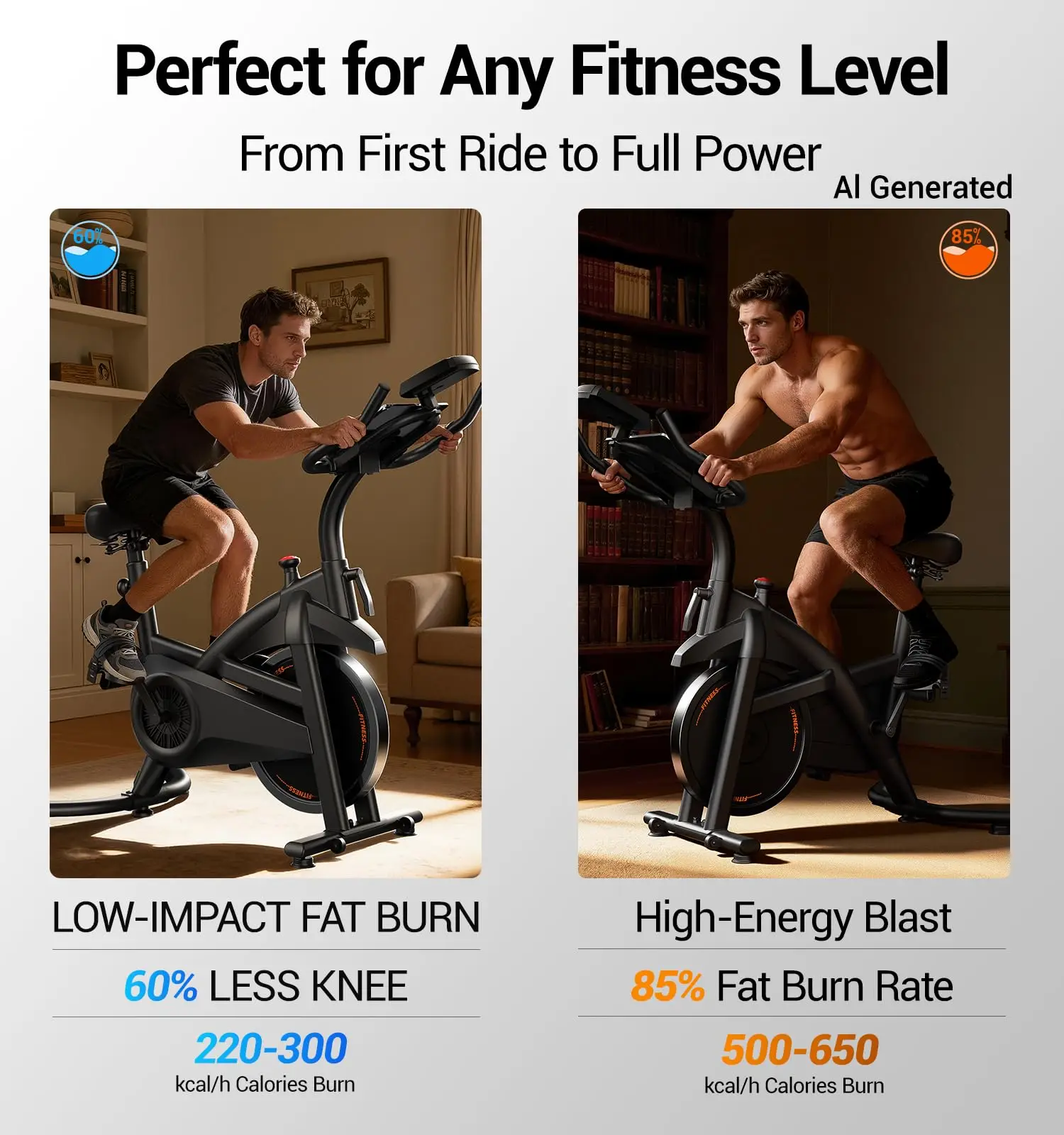 Exercise Bike, Stationary Bikes for Home with Brake Pad