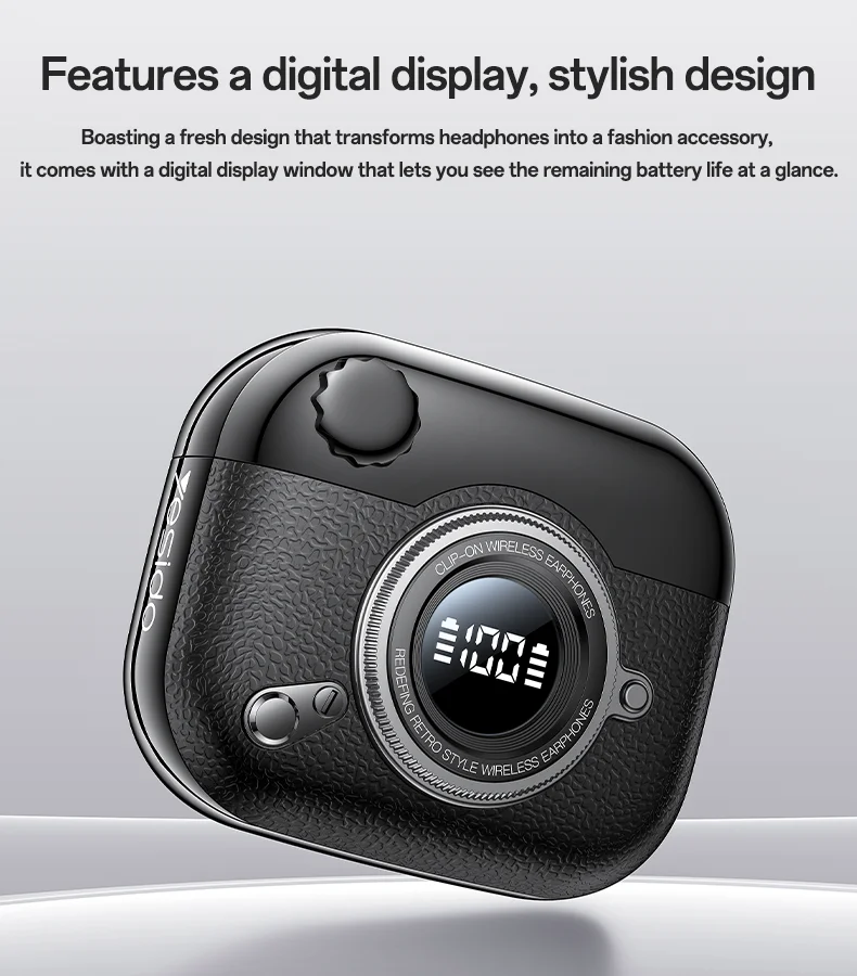 yesido YSP31 Bone Conduction Ear Clip Bluetooth Earphones, Wireless Sports Noise-Canceling with Long Battery Life, Sport