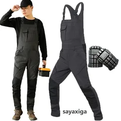 Salopette da lavoro salopette da lavoro uniformi ginocchiere da uomo tuta da lavoro elastica pantaloni da riparazione per auto salopette da officina abbigliamento da lavoro meccanico