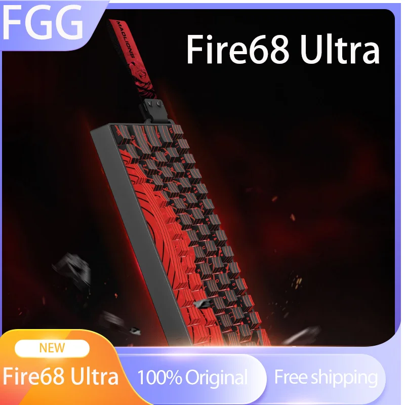 FGG Madlions Fire68 Ultra Customized Magnetic Jade Pro Magnetic Switch Keyboard 8KHZ 0.125ms RT0.01 SOCD RGB 68% Hall Sensors PC