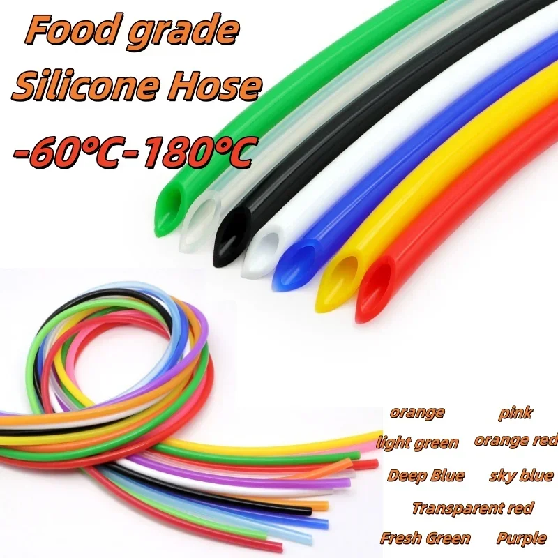 1-2 M Silicone Tube Flexible  Food Grade Soft Drink Pipe ID：4mm-12mm  Connector Colorful Pipe