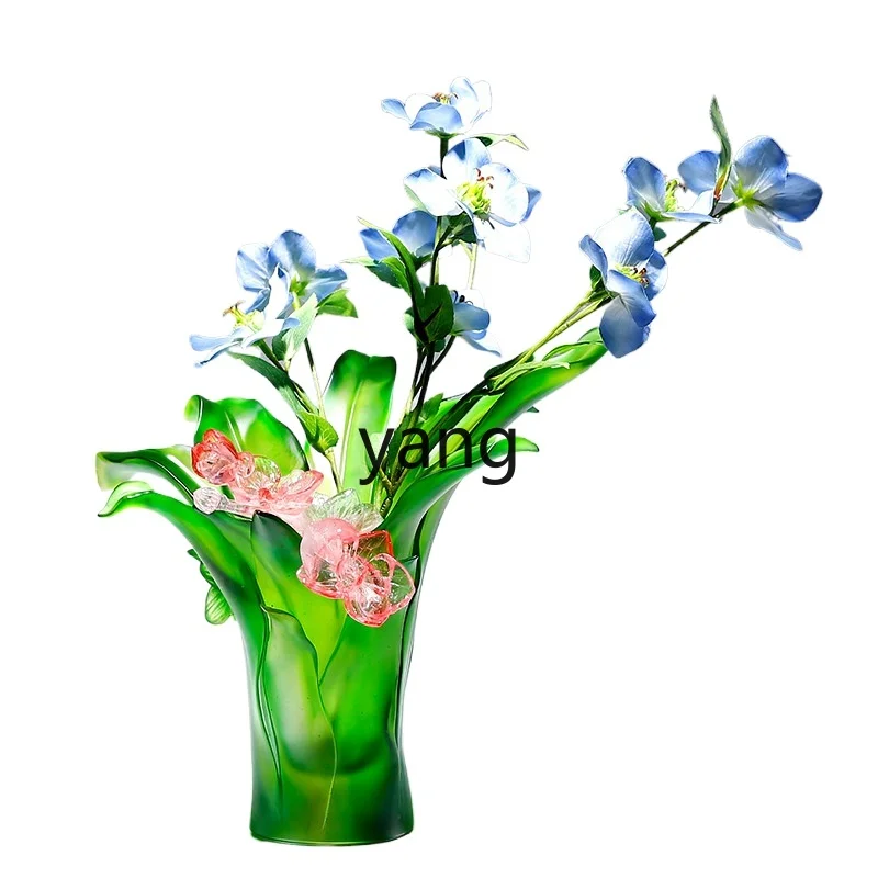 LMMGreen Glass Ornament Large Living Room Flower Arrangement Opening Housewarming Gift