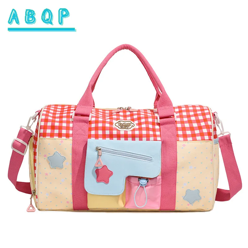 New Diaper Bag Handbag Personalized Splicing Colorful Baby Diaper Crossbody Bag Large Capacity Multifunctional Portable Baby Bag