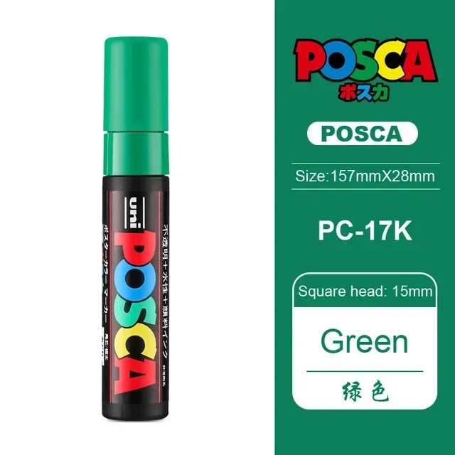 UNI POSCA PC-17K Marker Graffiti Verf Pen Art Markers POP Brede Tips 15mm Stof Pen Kunstbenodigdheden Brede kleurmarkeringen