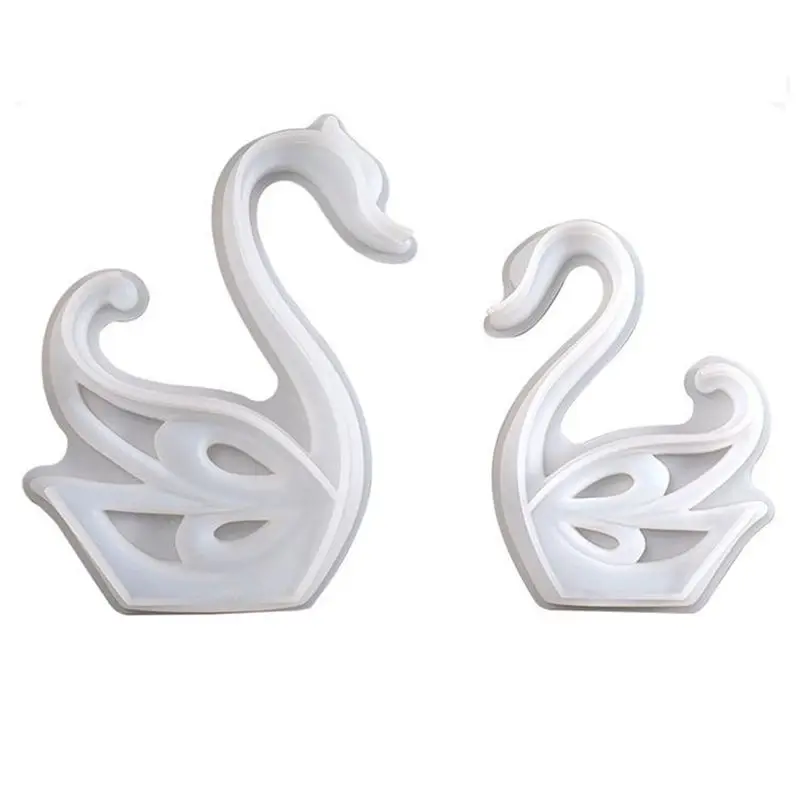 

AEE2-2PCS Swan Ornament Silicone Mould Epoxy Resin Mold Desktop Swan Decorative Ornament Mirror Silicone Mould Gypsum Mold