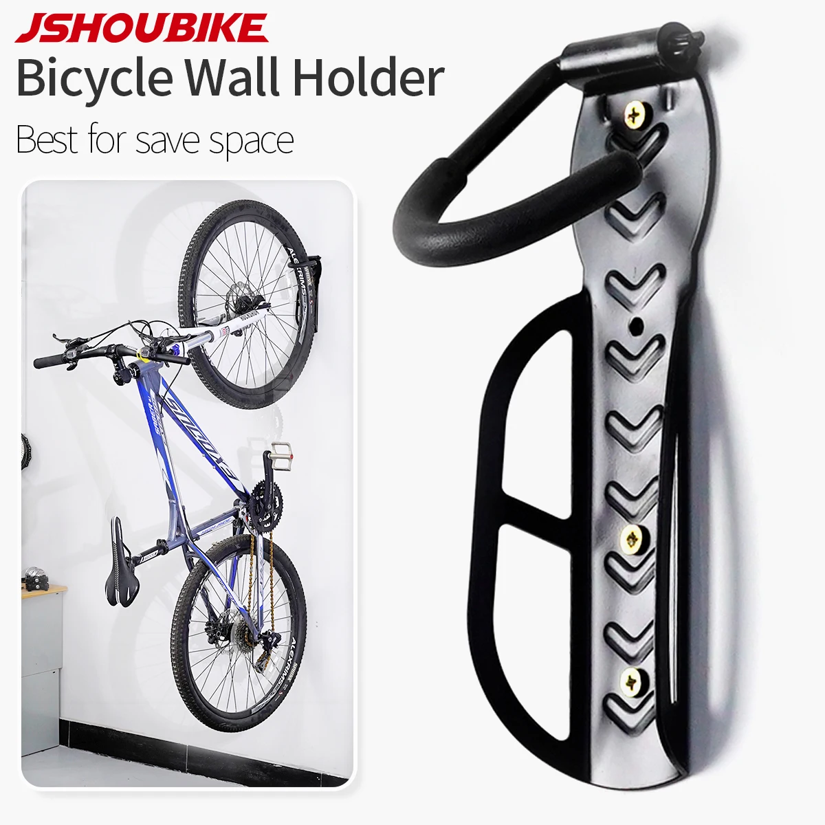 JSHOUBIKE 1/2/3 Uds estante de pared para bicicleta ajustable montado en la pared engrosado ahorro de espacio gancho de pared duradero piezas de bicicleta