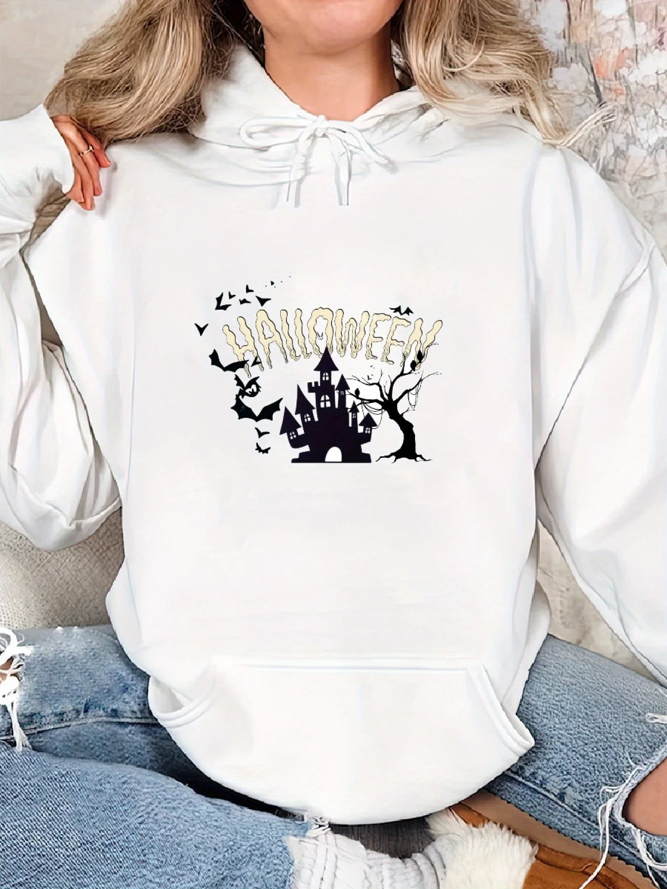 

Halloween Graphic Printing Autumn and Winter Pure Cotton Men's and Women's Hoodies Outdoor Street Sports Training Brand Trend