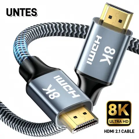 UNTES 8k HDMI 2.1 Cable 8K60Hz 4K120Hz HDMI Cord,48Gbps Ultra High-Speed,Compatible with PlayStation 5,Xbox,Samsung TVs,and More