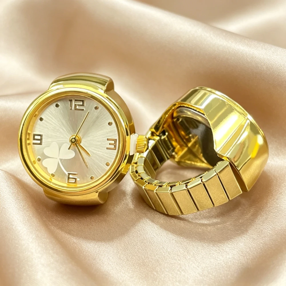 Colorful Clover Ring Watch Simple Multi Color Finger Watch Unisex Couple Fashion Jewelry Gift