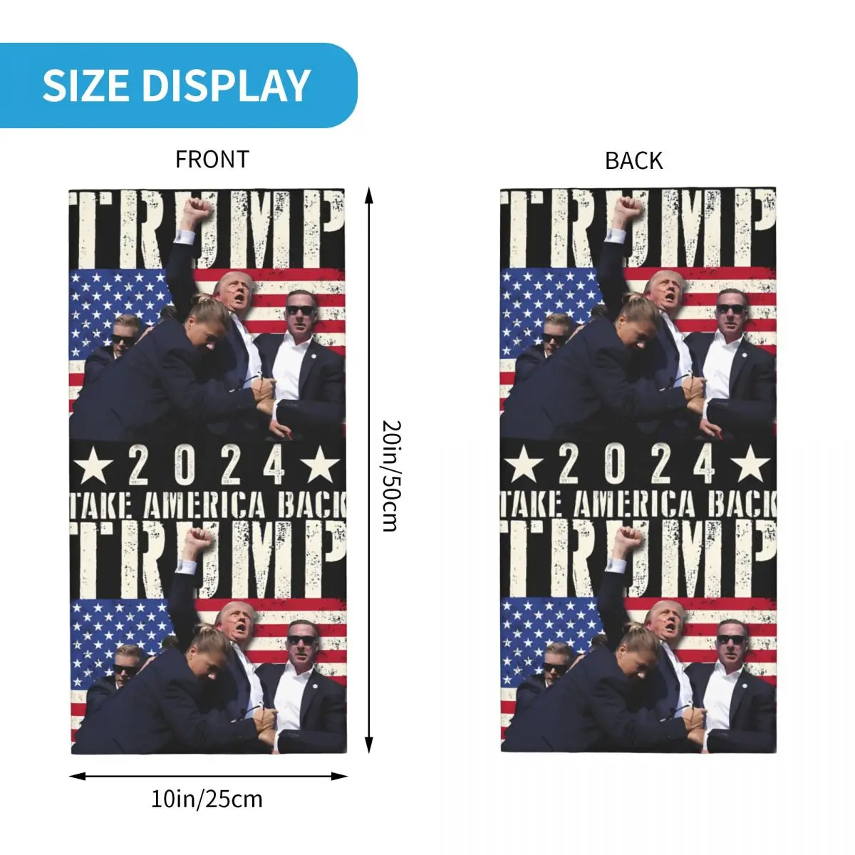 Trump Fight 2024 We The People Stand With DONALD TRUMP Donald Trump Bandana Neck Cover Printed Motorcycle Motocross Wrap Scarf