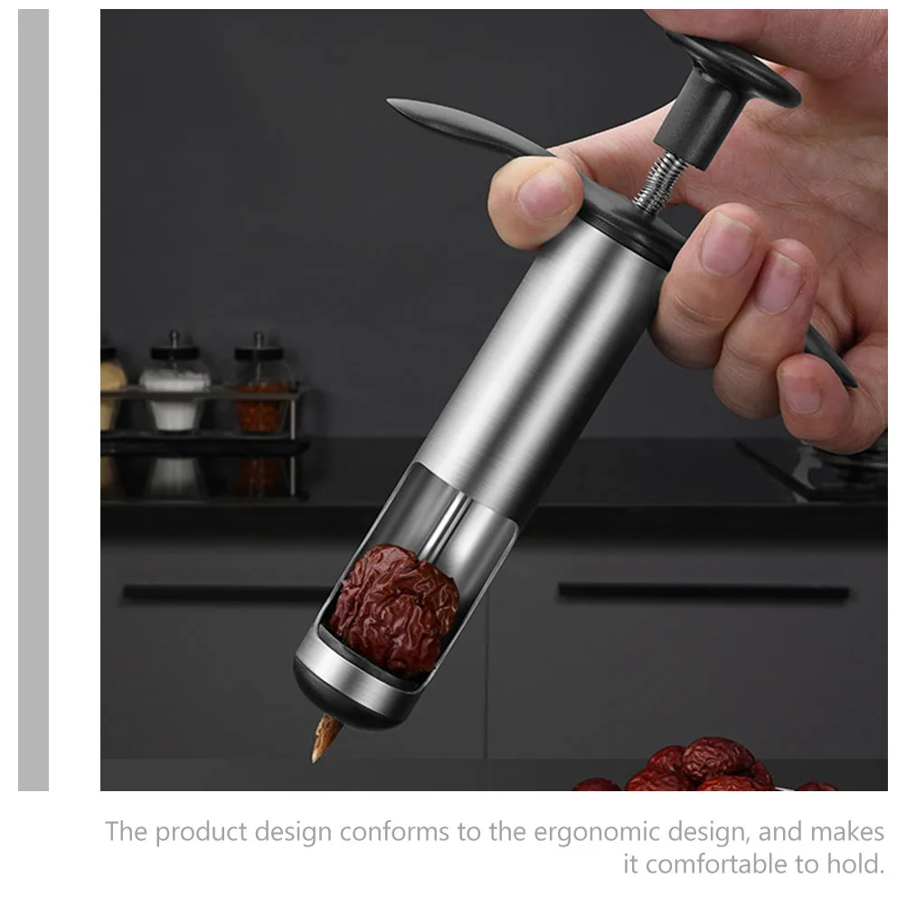 

Stainless Steel Red Date Core Remover Kitchen Fruit Corer Ergonomic Design Easy Clean Home Restaurant Use Cherry Corer