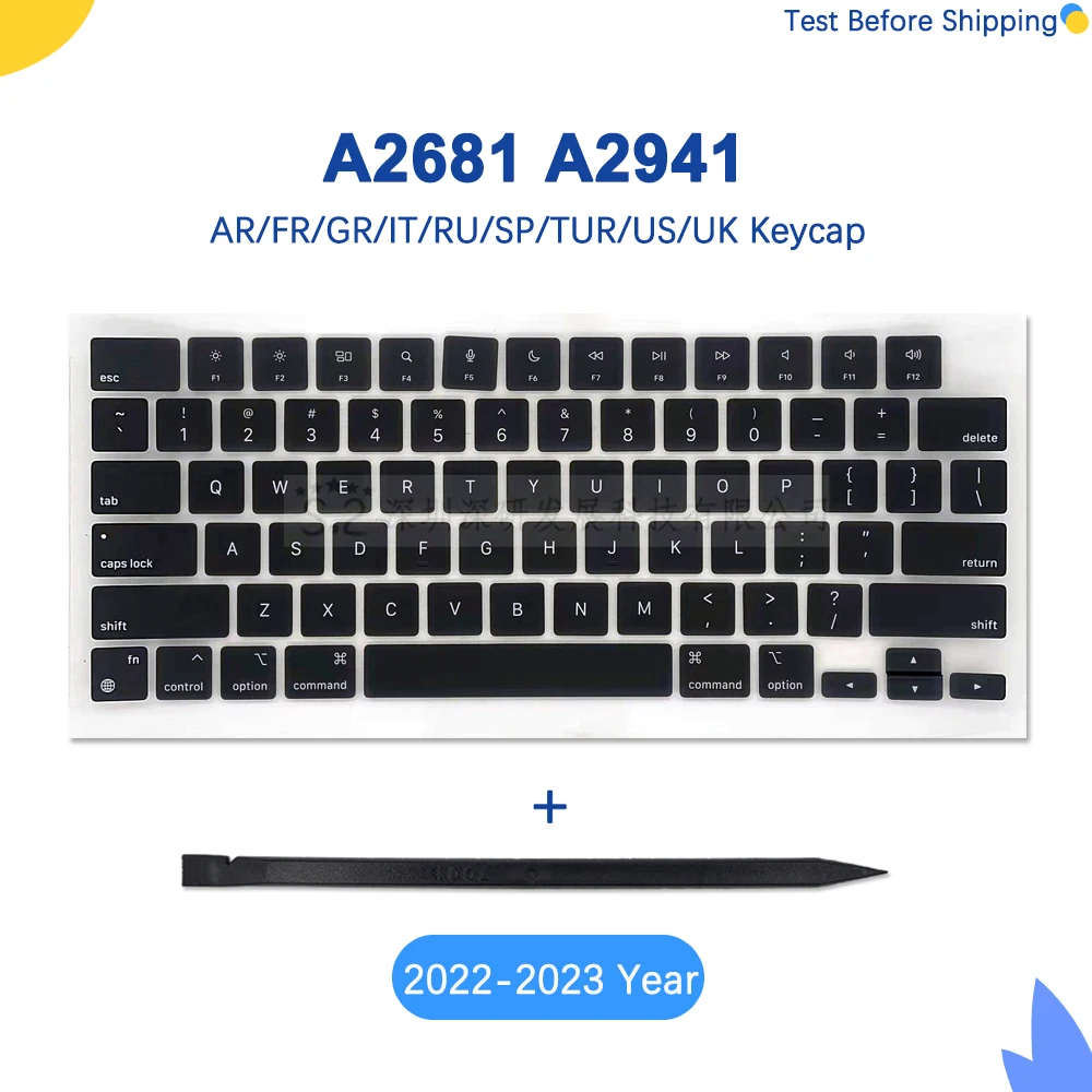 

New 2022 2023 Year M2 Laptop A2681 Keys Keycaps For Macbook Air Retina 13" 15" A2941 A2681 Key Cap Keyboard Repair Black