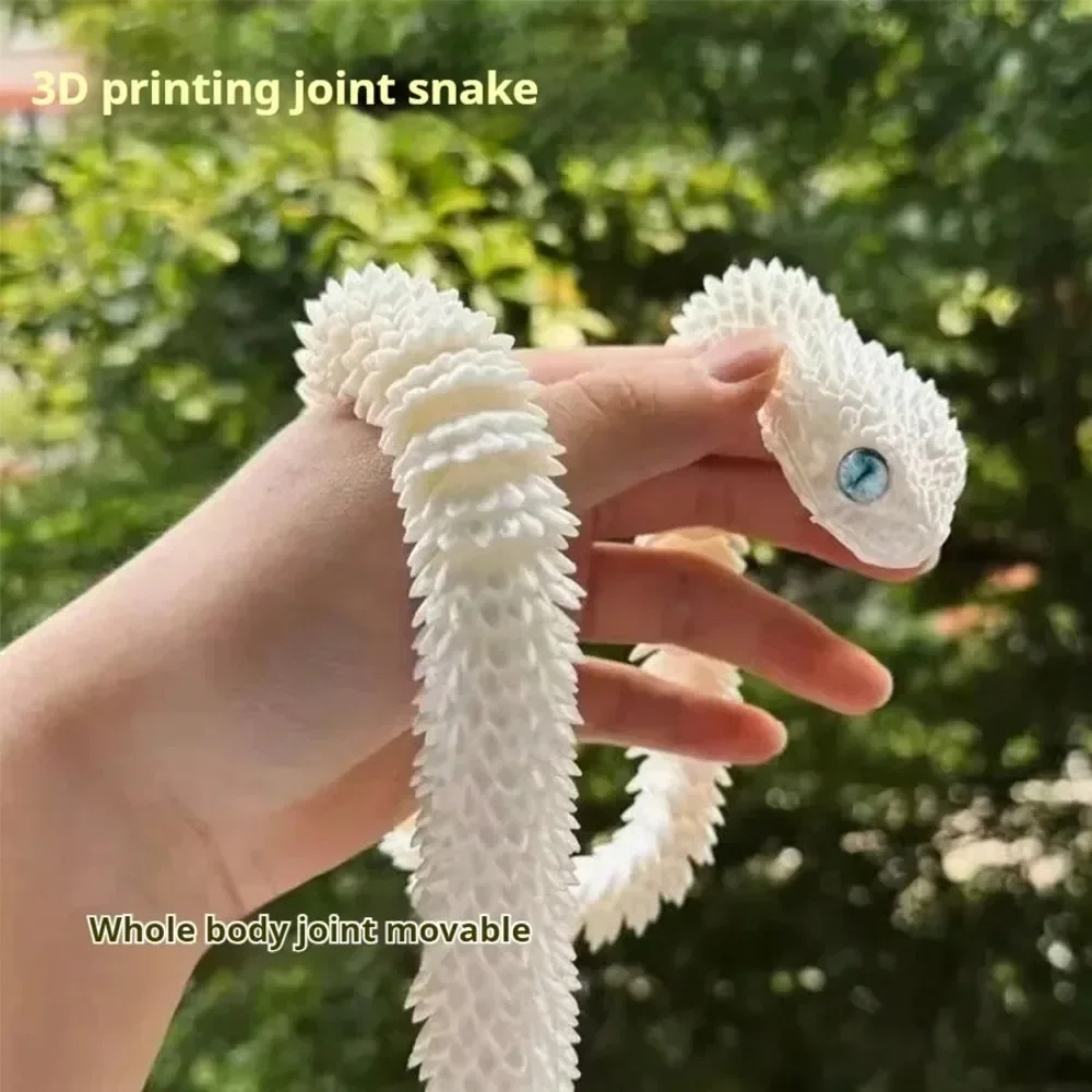 

3D Printed Snake Rotatable Articulated Snake Joint Mobility Animal Simulation Model Office Desktop Ornament Home Decor Kids Gift