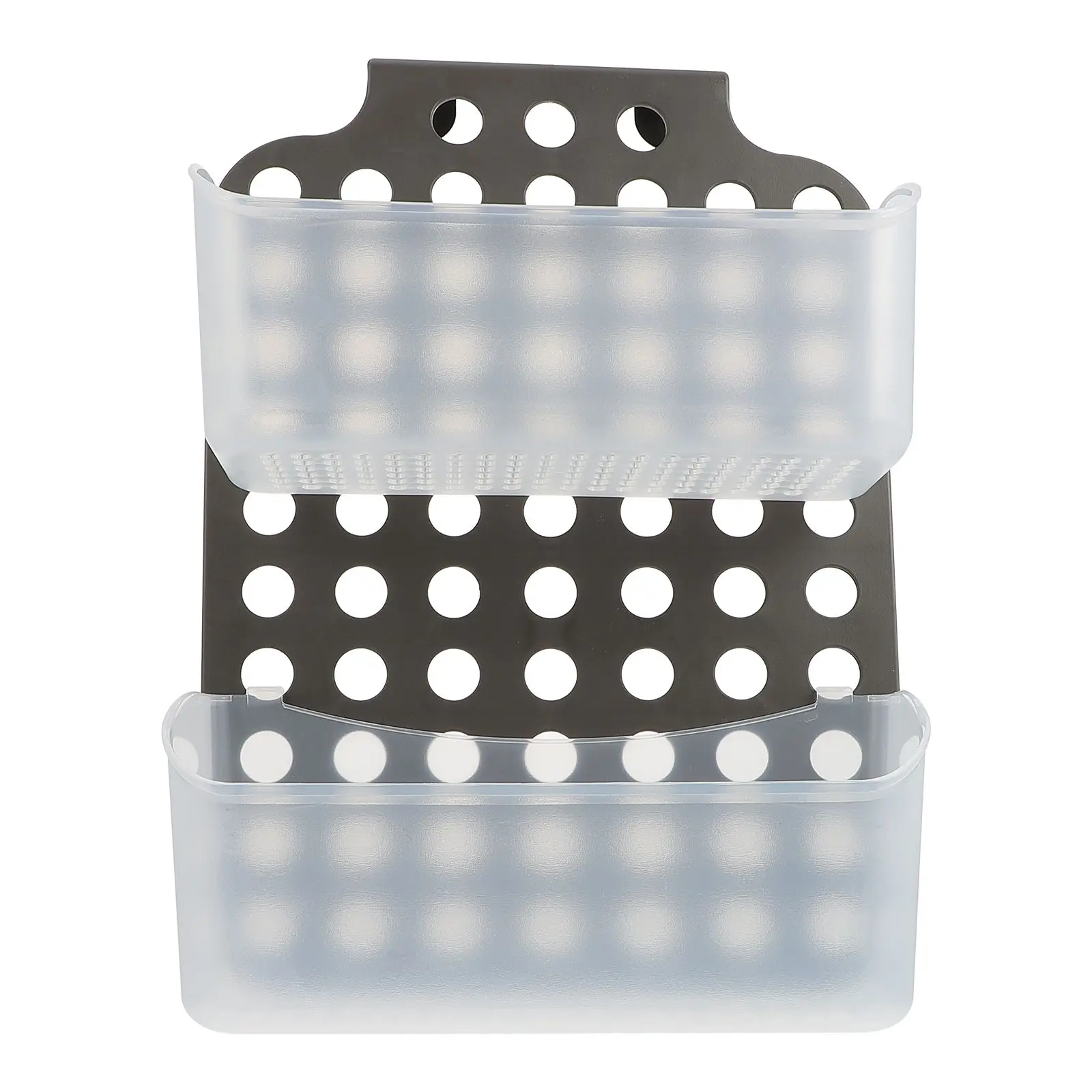 

Bathroom Hanging Basket Storage Rack Grey Showerproof PP Large Capacity Smooth Surface Kitchen Bathroom