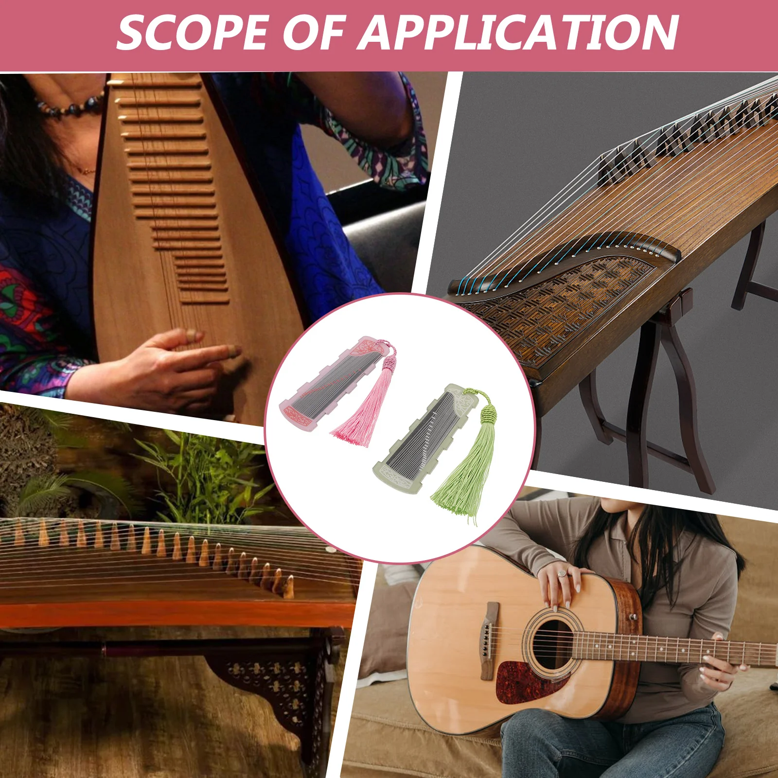 

2 Pcs Practical Storage Board Guzheng Nail Winding Plate Pick Anti-lost Device Acrylic Pipa Accessory Delicate Container