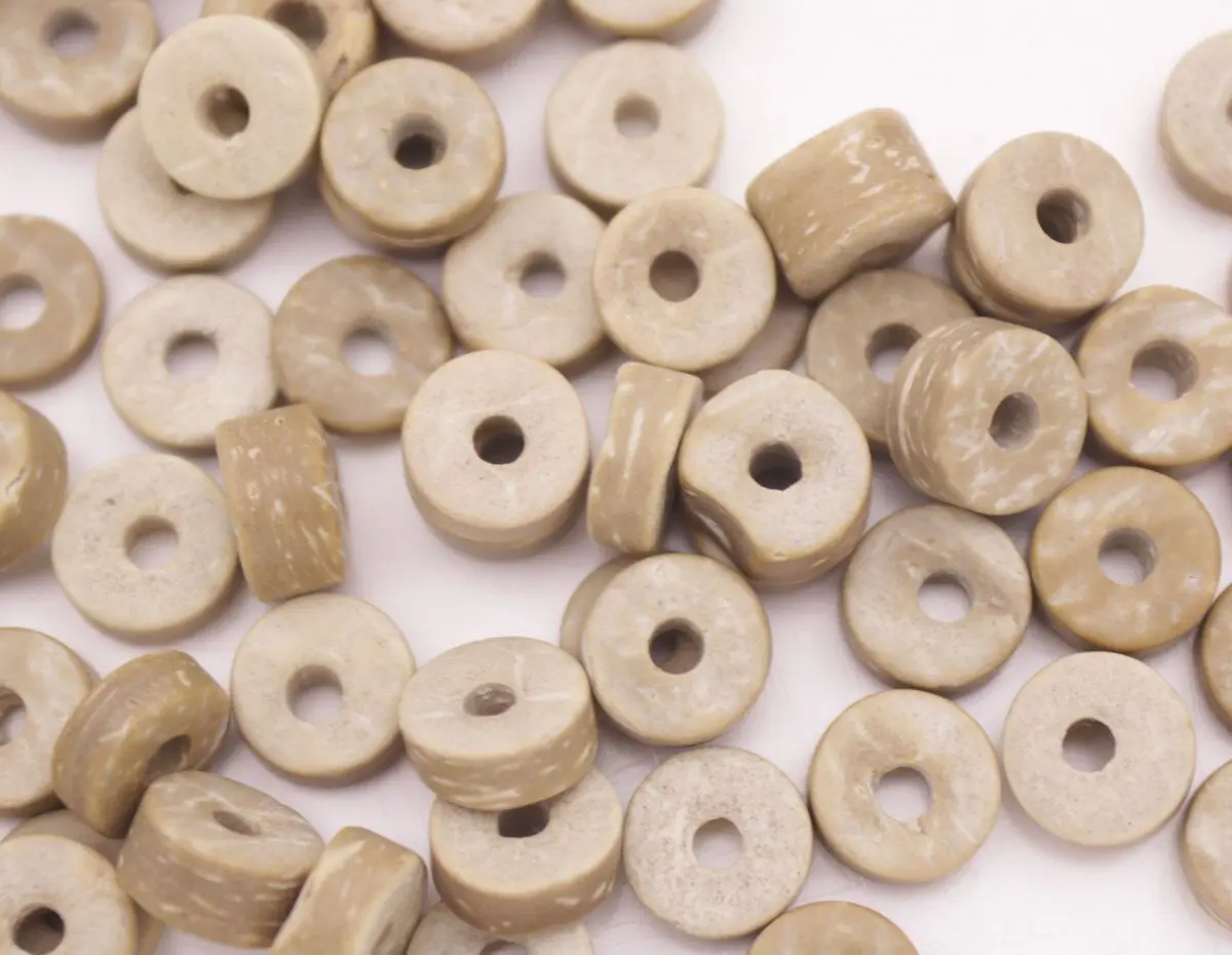 100 PCS 8mm Natural Coconut Shell Heishi Rondelle Beads Crafts Jewelry Making DIY