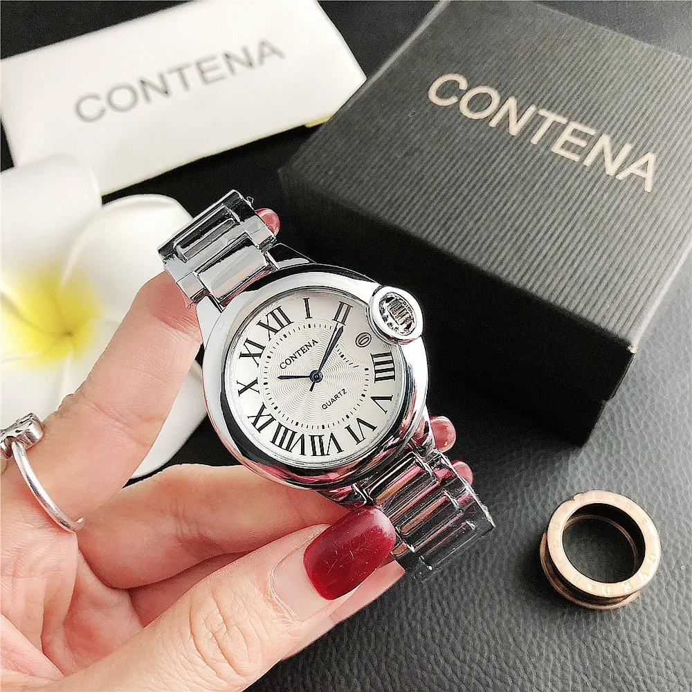 

CONTENA men's Watch Women Quartz Wristwatches Luxury Brand Ladies Clock Montre Femme Relogio Feminino