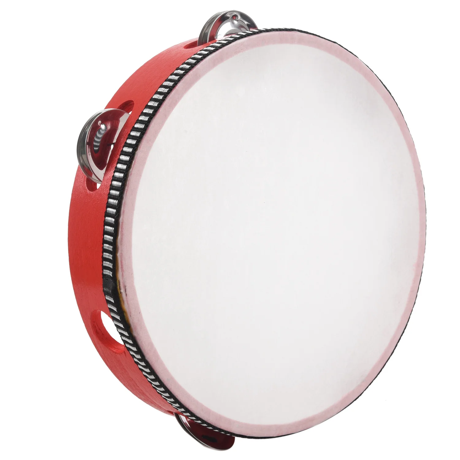 8inch Musical Tambourine Tamborine Drum Round Percussion Gift for KTV Party