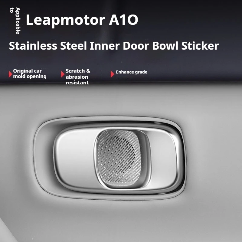 Car Inner Door Bowl and Handle Cover for Leapmotor B03X A10 Stainless Steel Inner Door Bowl Sticker Interior Modify Supplies