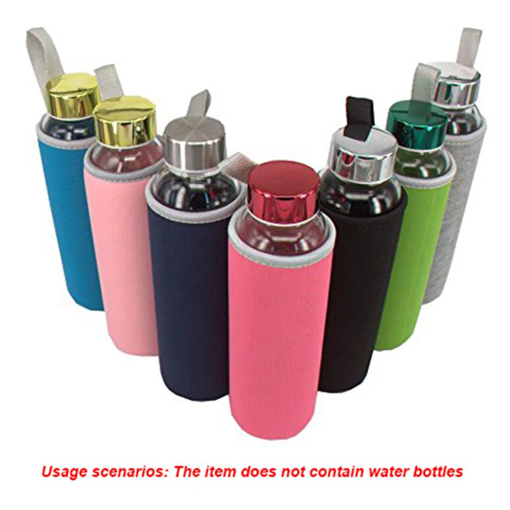 7 Pack Glass Water Bottle Sleeve 12 Oz - 19 Oz Neoprene Insulated Collapsible Drink Bottle Covers Carrier Multi-Color