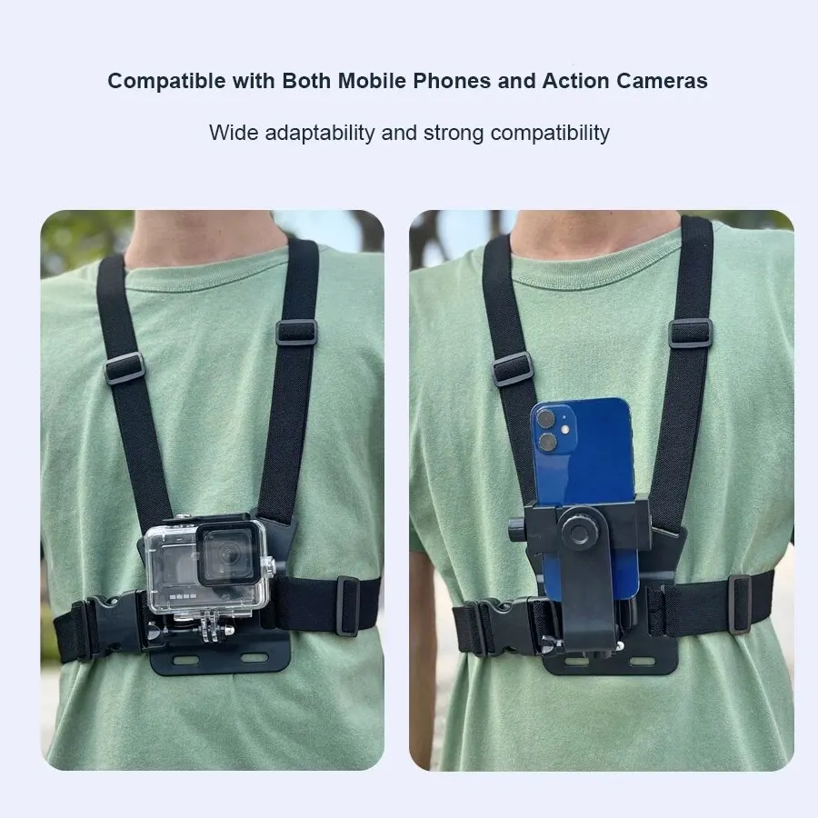 Chest Strap Rotate Phone Mount for iPhone Smart Phone Belt Body Harness Holder for Gopro Hero 12 11 10 9 8 7 Insta360 Dji Camera