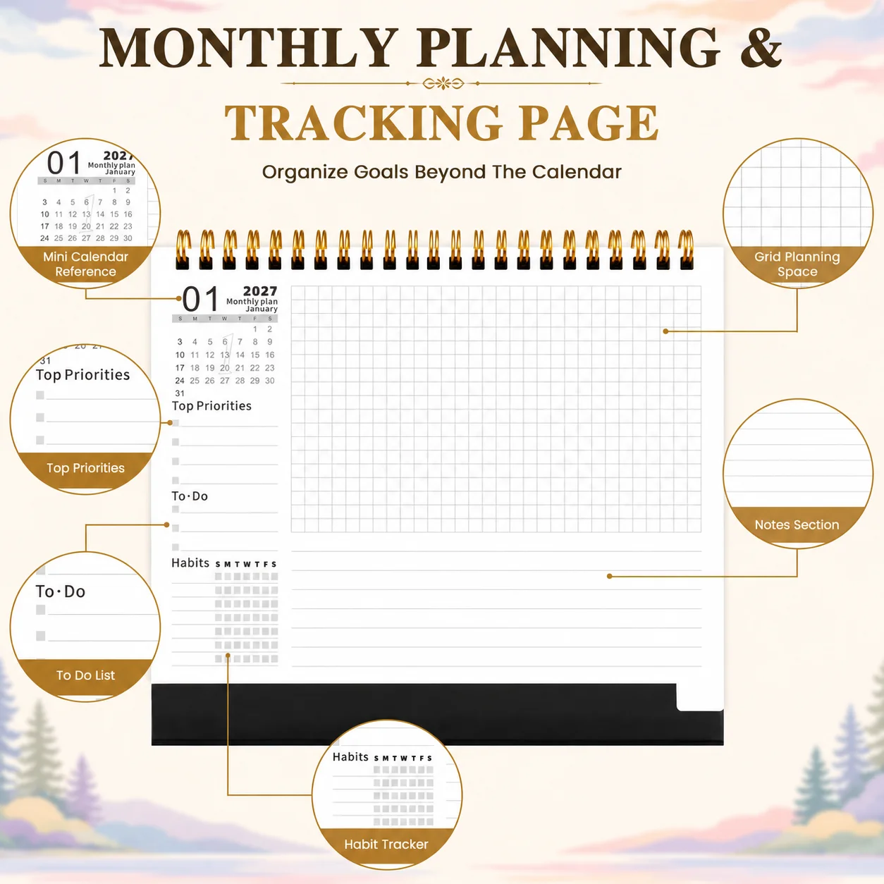 Flip Calendar Standing Desk Organizer Monthly Calendar Lined Standing Desk Calendar For Desktop Home Time Management