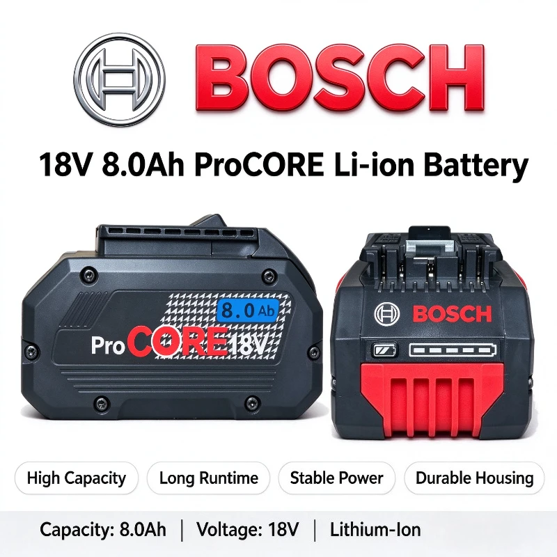 New Bosch ProCORE 18V 8.0Ah Battery Pack 18V Li-ion Compatible with AMPShare 21700 Cell 51-Min Fast Charging Lightweight Compact