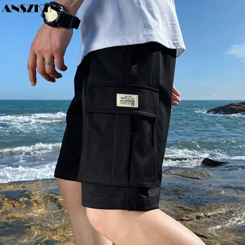 ANZKTN New summer men's trend loose basketball pants solid color everything matching casual sports pants shorts