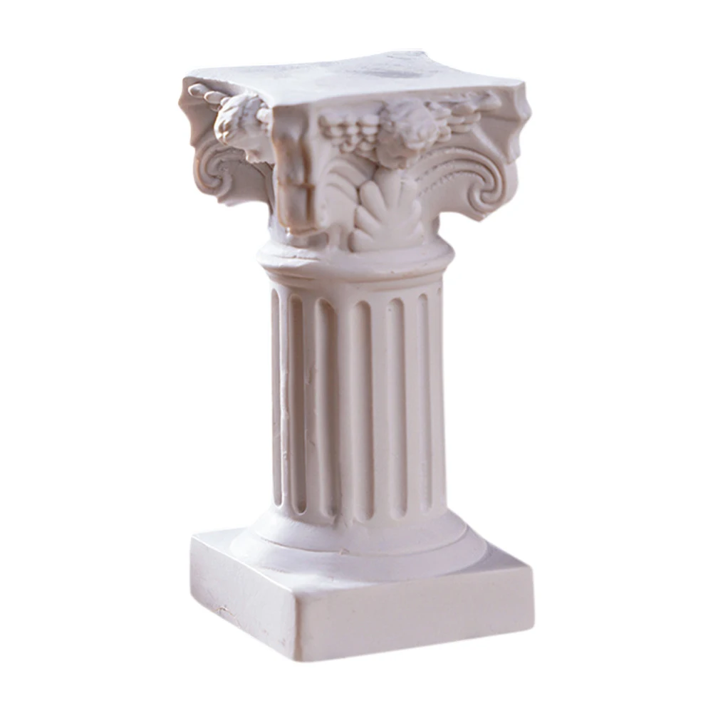 Nordic Style Roman Pillar Candlestick Mini Resin Column Statue Candle Holder Stand for Home Party Wedding Decorations Gift