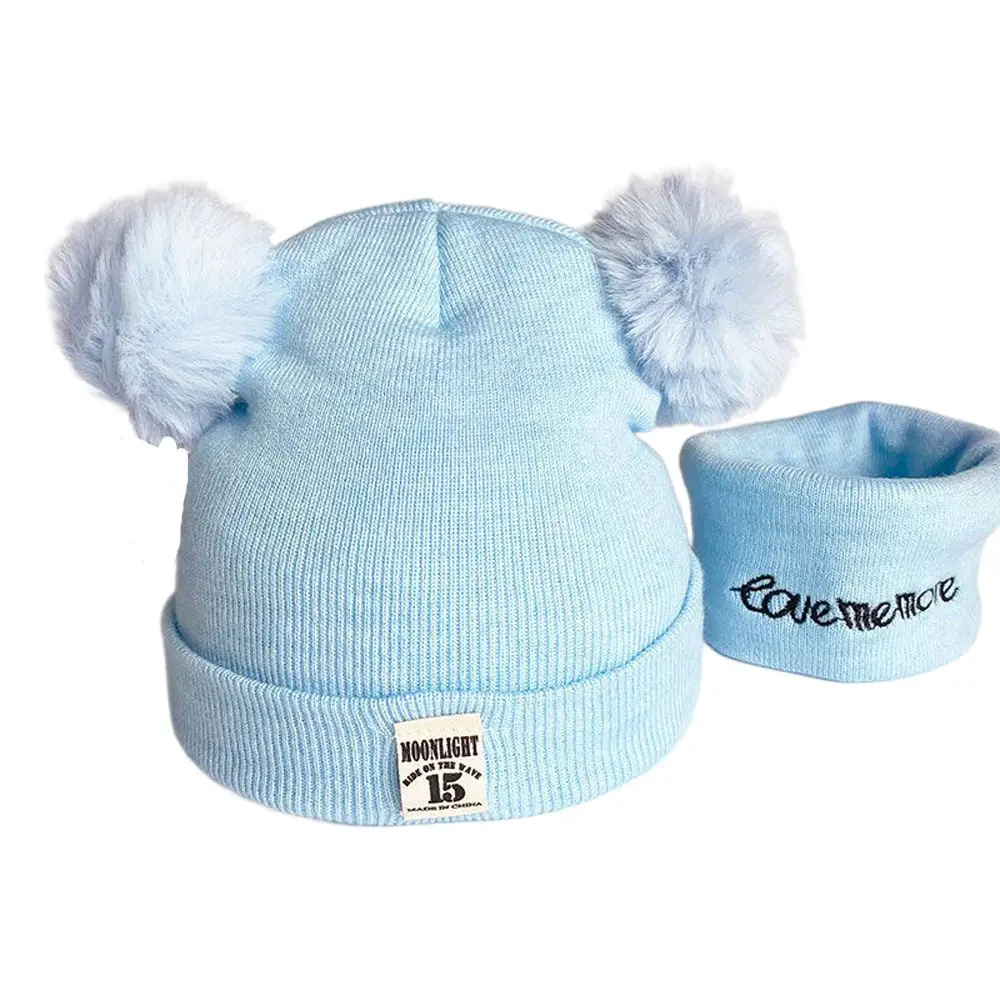 

Toddler Cap Windproof Infant Ears Protection Ears Boy Girl Cap Infant Knitted Hat Lovely Beanie Hat Winter Hats Scarf Set