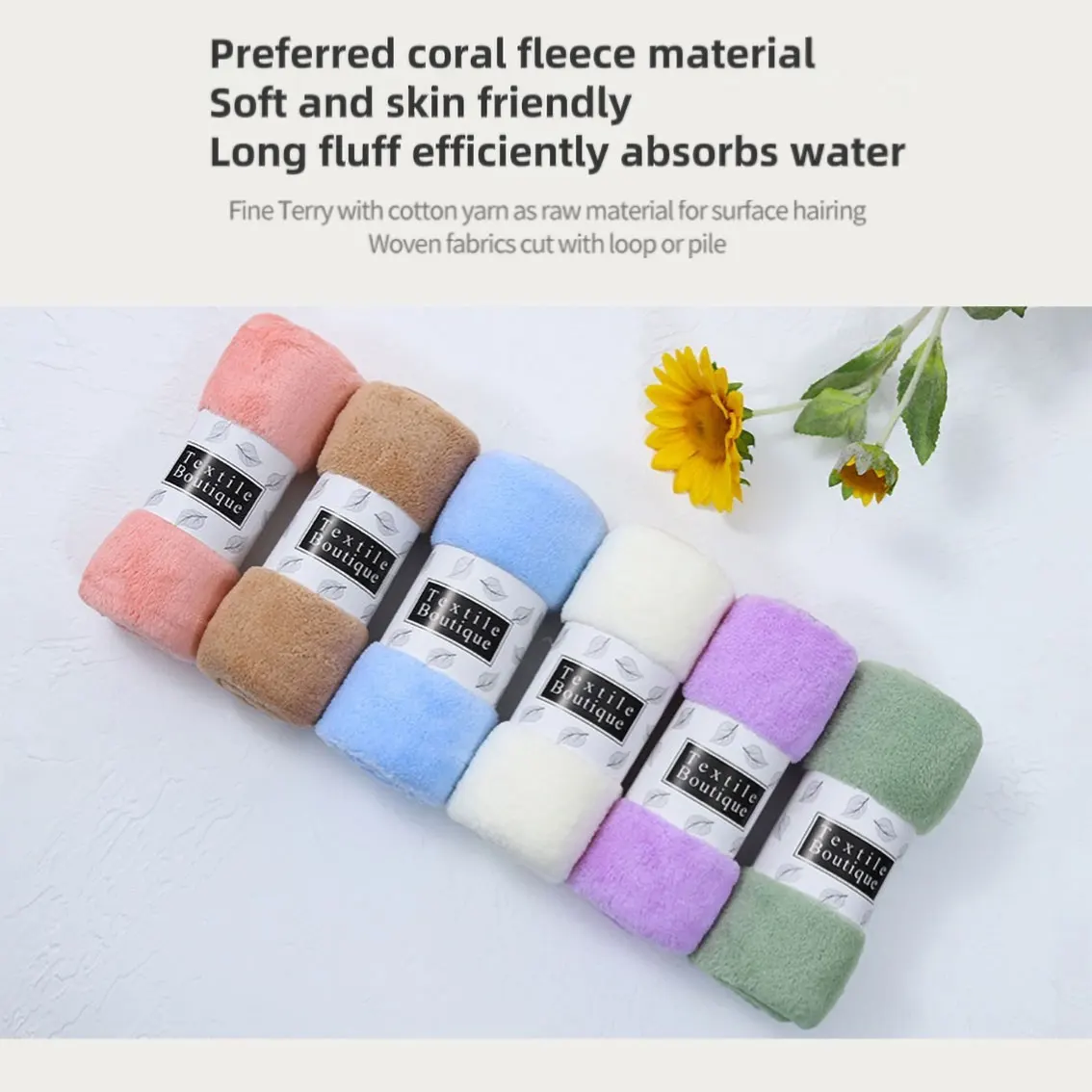 Household coral fleece towel, strong water absorption, no shedding of hair or color, bath towel, toiletries
