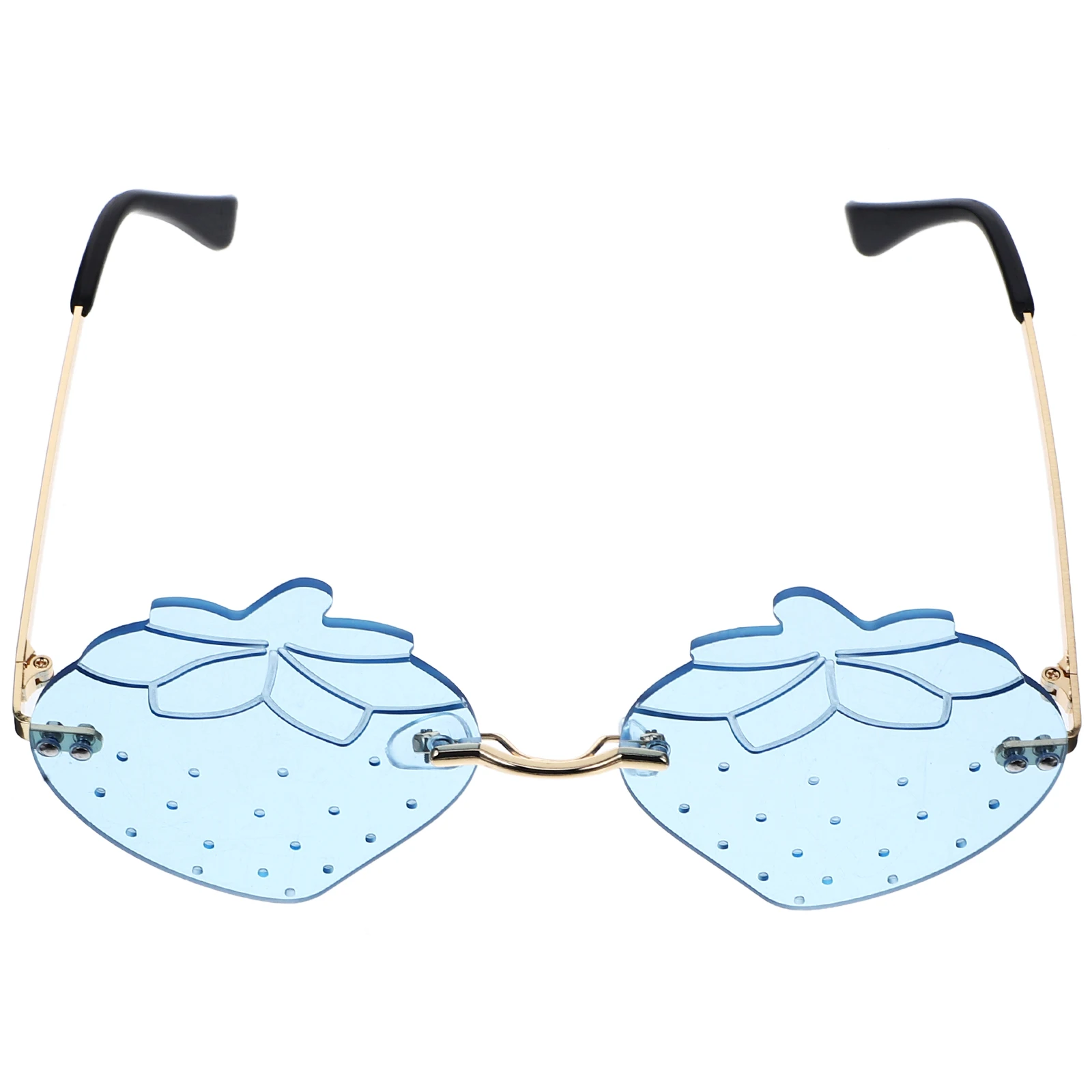 

Strawberry Decorative Glasses Unique Rimless Sunglasses Vintage Eyewear Photo Props Plastic Sunglasses Women Party Supplies