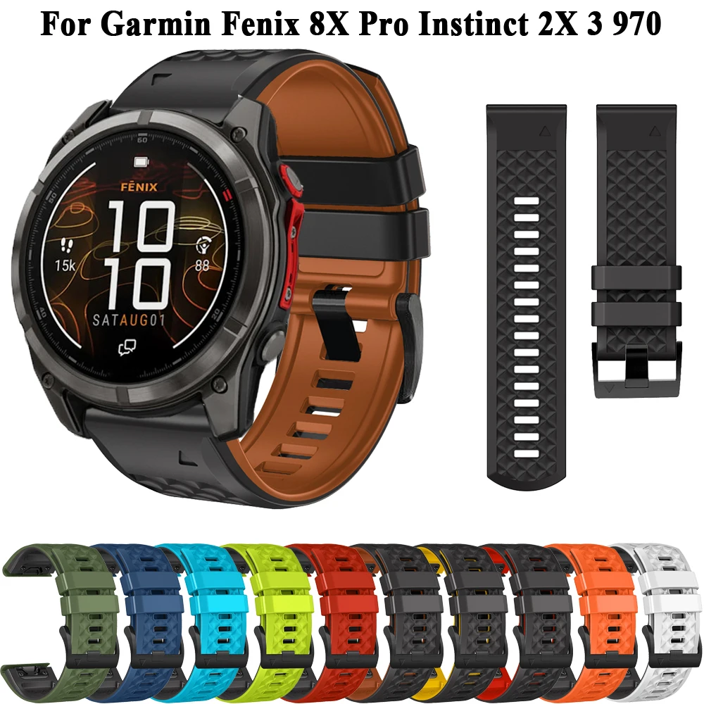 

QuickFit 26 22mm Strap for Garmin Fenix 8 8Pro E 7 7X 6 6X/Tactix 8/Quatix 8 Silicone Watch for Epix Pro(Gen 2)/Enduro 3 2 Bands