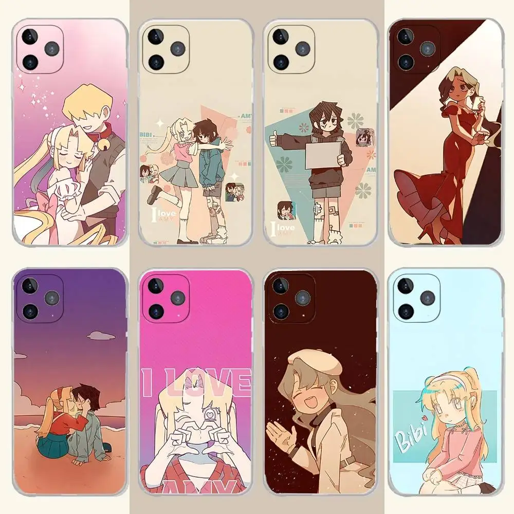 حافظة هاتف I Love Amy BIBI لهاتف iPhone 17,16,15,14,13,12,11 Pro,Max,Plus,X,XS,XR,SE4,E غطاء ناعم شفاف صغير