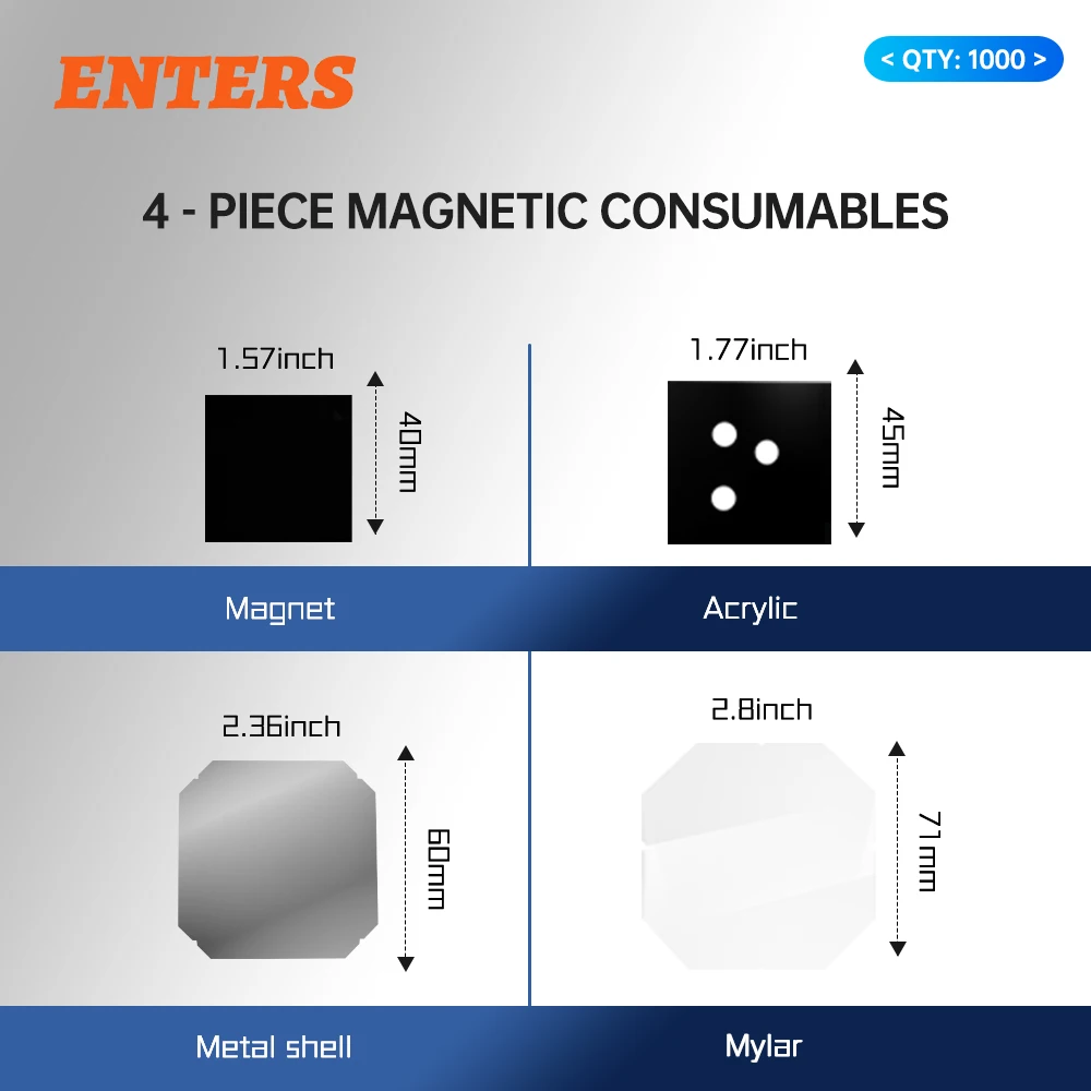 500sets 50*50mm Size Materials for Fridge Magnet Making Machine DIY Craft Used for Fridge Magnet