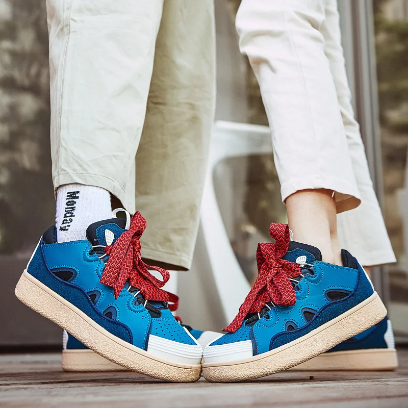 Korean and Japanese style trendy lace-up German training shoes for menulzzangRetro casual white shoes for couples