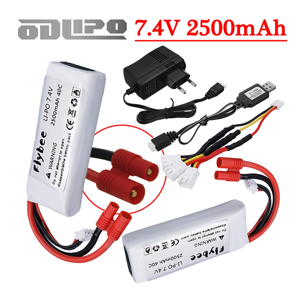 7.4V 2500mAh Rechargeable Lipo battery with USB Charger for Syma X8C X8W X8G X8 HG899 RC Drones Quadcopter Spare Parts 2S 903480