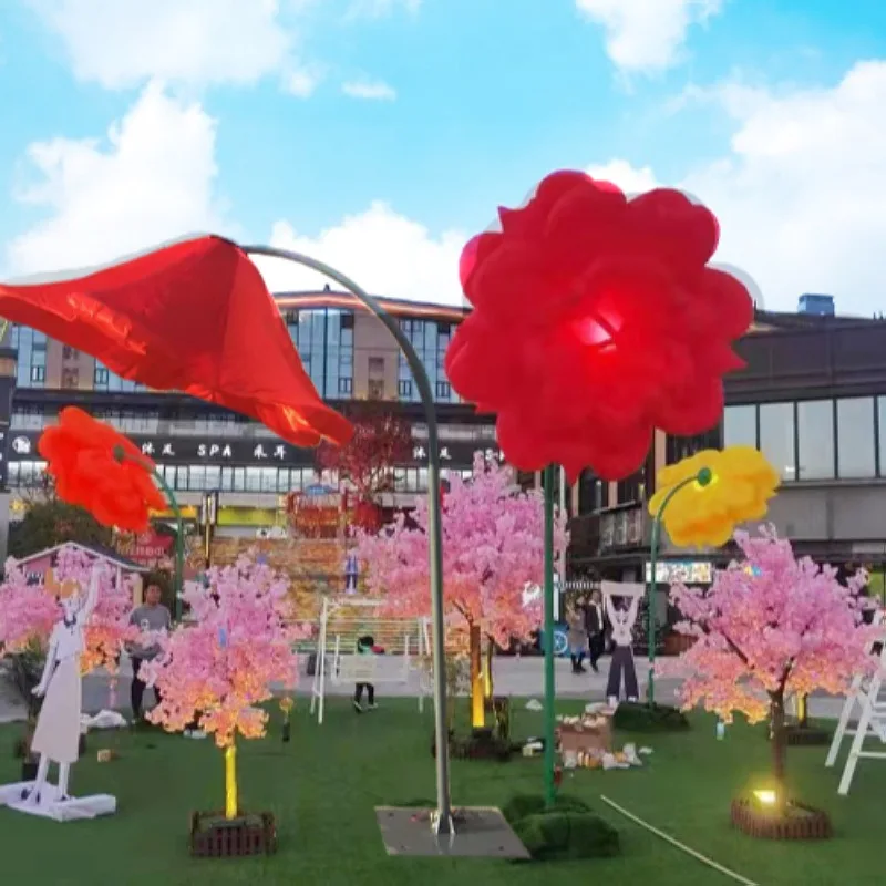Human body induction flower lamp automatic opening and closing interactive device, somatosensory follows the flower