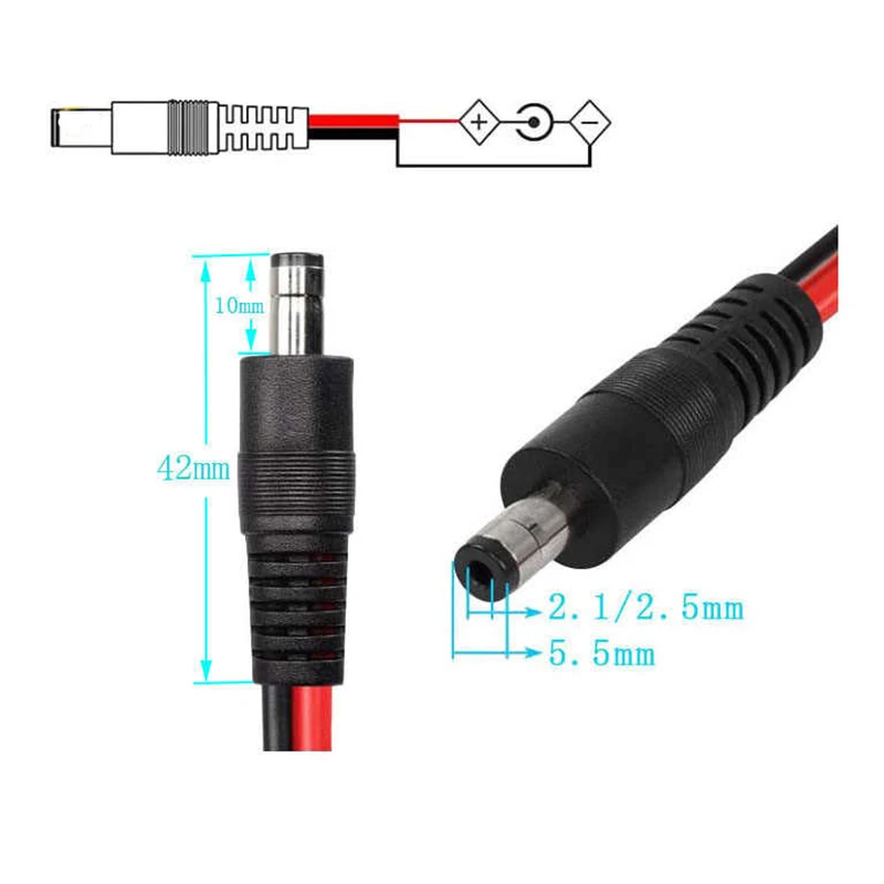 XT60 to DC5.5 * 2.1/2.5mm Connector Cable Male Female Silicone Flexible Wire Low Temperature Resistant Video Glasses Adapter Lin