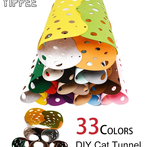 스플라이싱 고양이 터널 침대, Pusscat 접이식 튜브, DIY 고양이 놀이 활동 러그 장난감, 인터랙티브 펠트 폼 둥지 변형 가능 