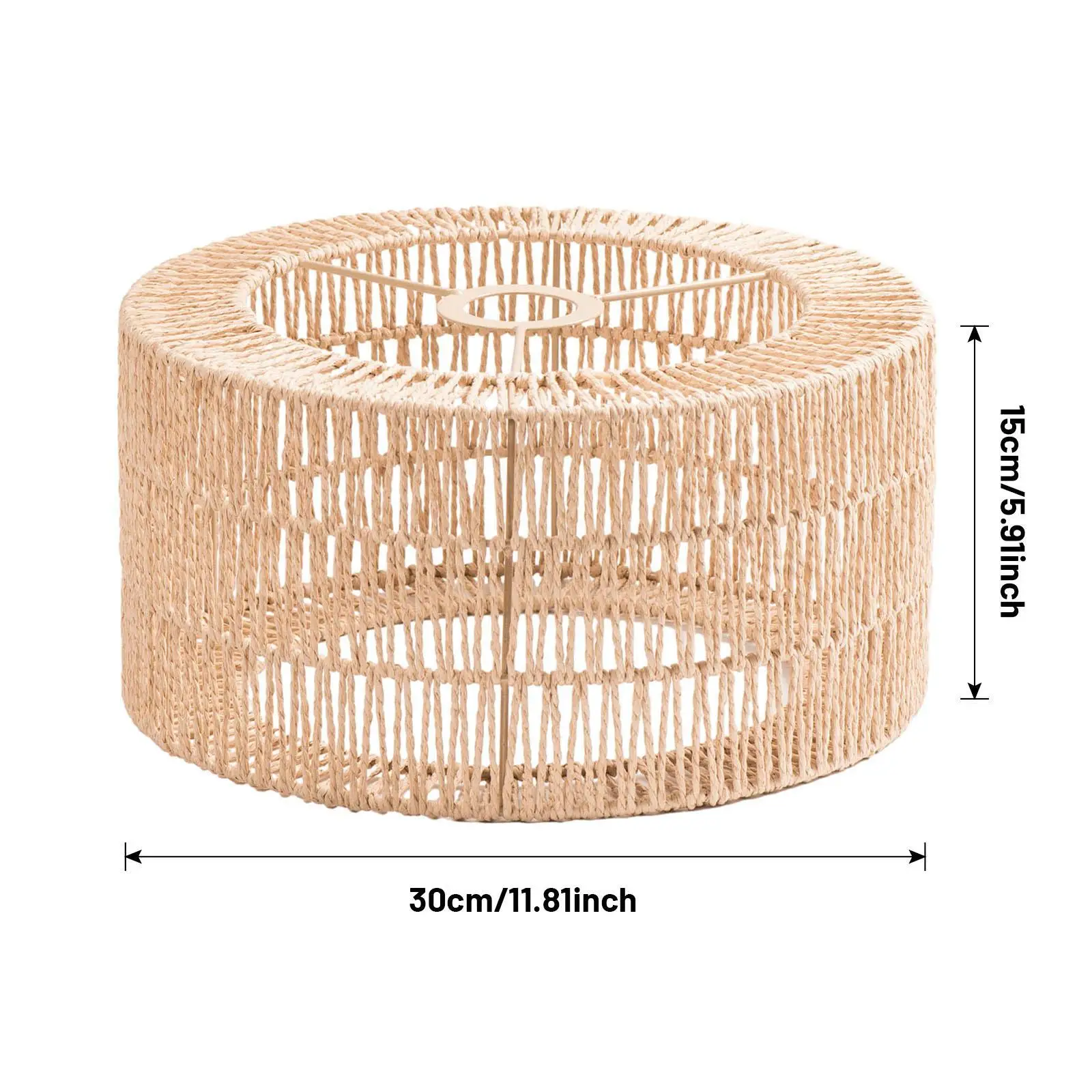 Handcrafted Rattan Woven Lampshade Dome Pendant Light Shade for Kitchen Dining Room Cafe Modern Style Lighting