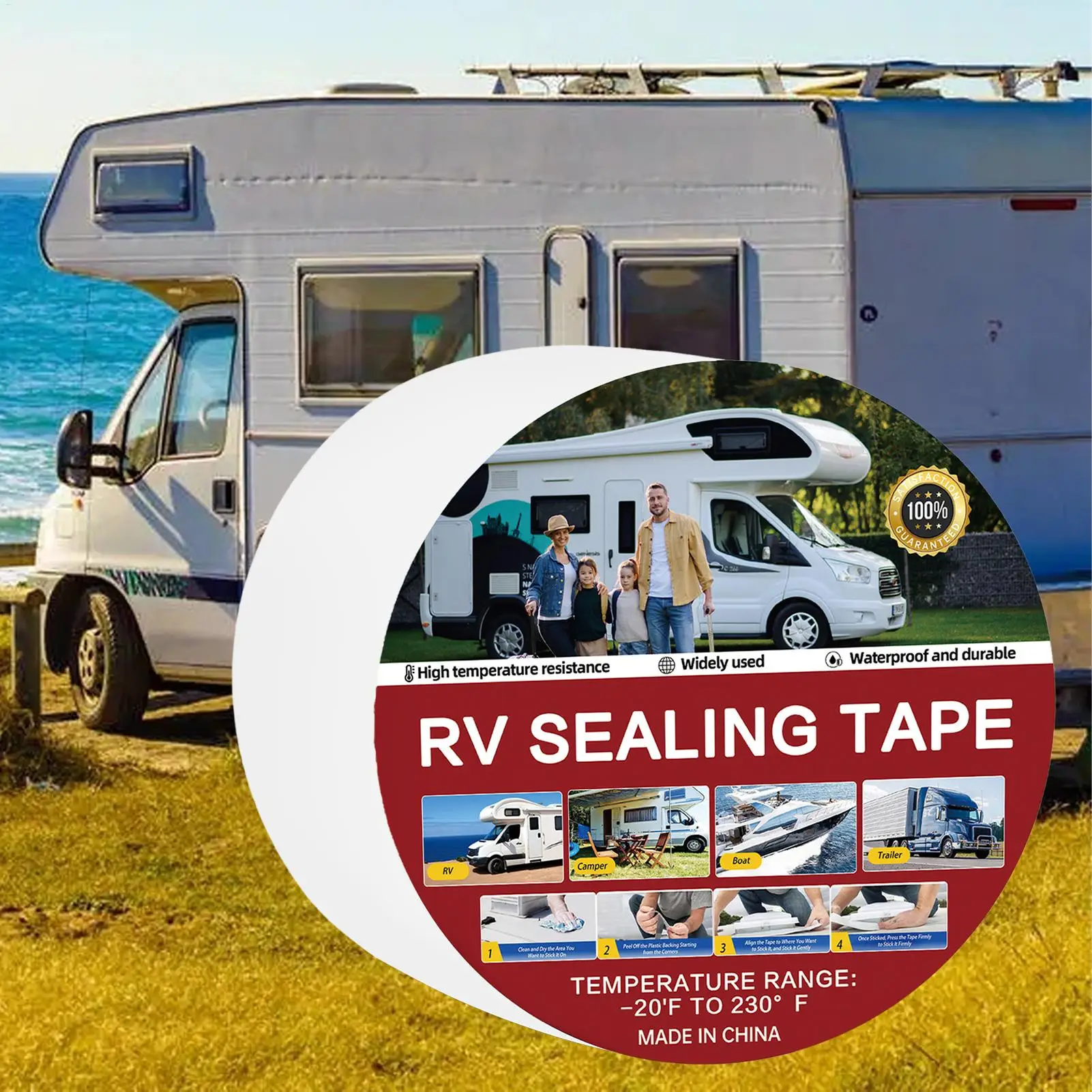 NEW RV Tape Motorhome Scratch Cover Caravan Seam Tape For Road Trips Repairers Travelers Professionals Women Men Adults Fleet