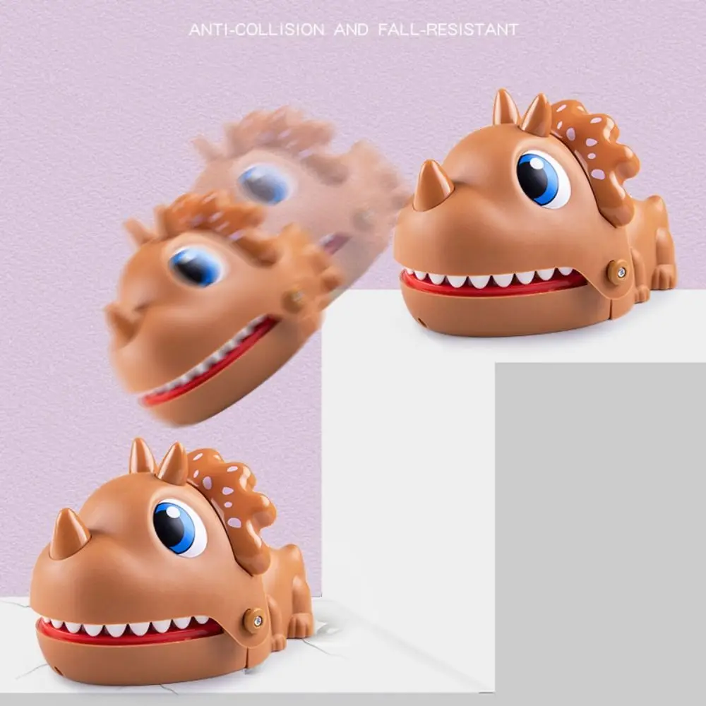 Triceratops Shape Hand-biting Crocodile Scary Toy Odorless Extract Teeth Dinosaur Bite Fingers Toy Cute Cartoon