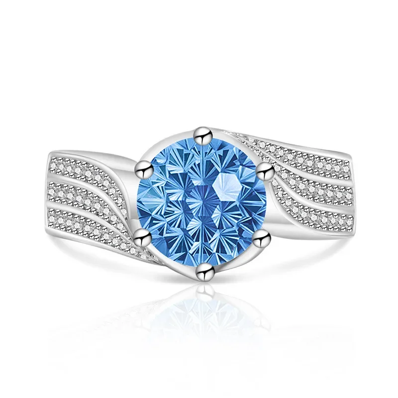 Im Jahr 2026 erscheint der klassische 925 Silber 'Drei Leben, Drei Lieben' Ring mit wunderschönem Schnitt. Der Bezaubernde Papara Diamant Damenstil – Detail 19
