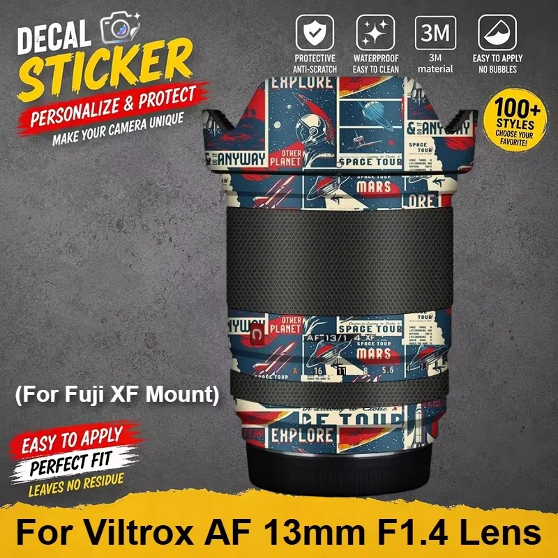 For Viltrox AF 13mm F1.4 Lens (For Fuji XF Mount) Skin Sticker Vinyl Protective Wrap Anti-Scratch Premium Personalized Decal