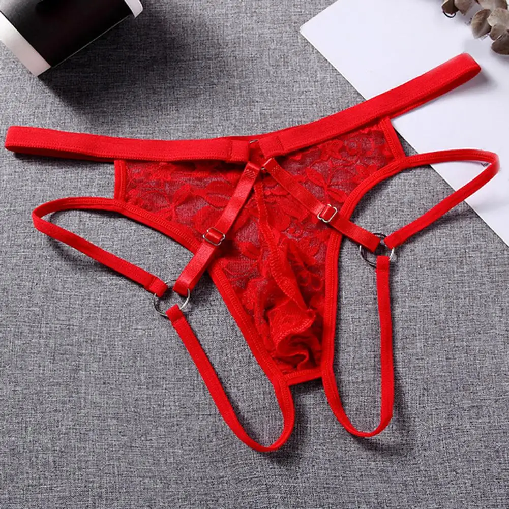 Breathable Underwear Men G-Strings Date Night Average Size Hollow Lace Lightweight Fabric Sexy Design Soft Material