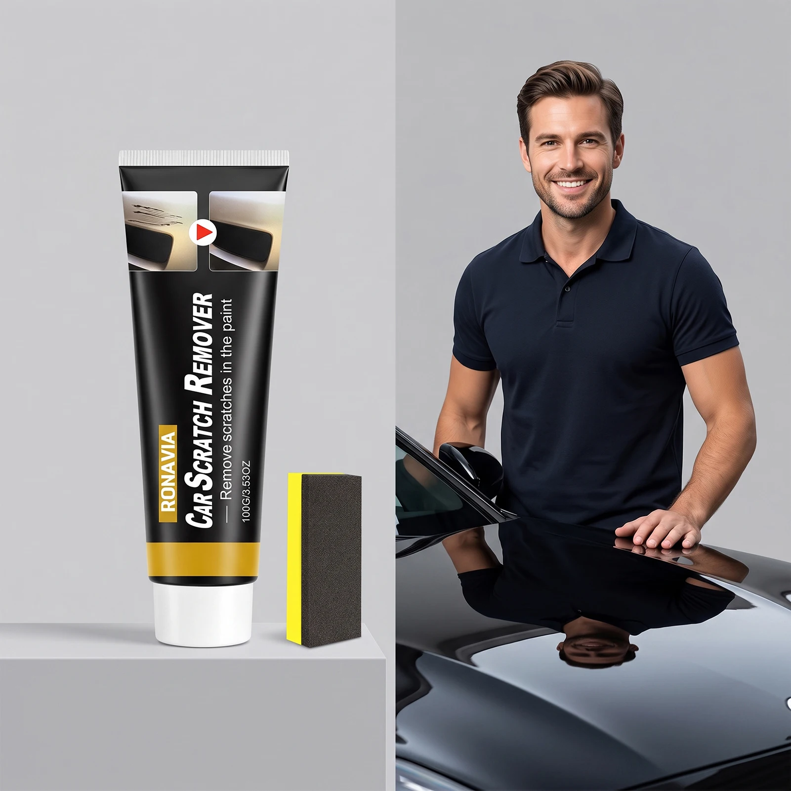 Scratch Repair Compound For Vehicle Effectively Removes Deep Scratches & Swirls. Restoring Faded Car Exterior Paint