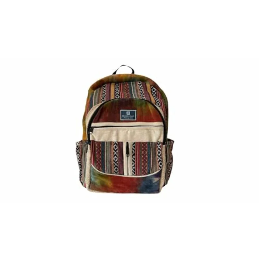

Large size multi pocket breathable back pack Hand made Eco friendly Hemp from Himalaya Strong backpack with Unbreakable YKK Zip