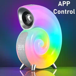 Conch Bluetooth Speaker Alarm Clock APP Control RGB Atmosphere Sleep Aid Night Light Theater for Iphone 15 14 Samsung Soundbar